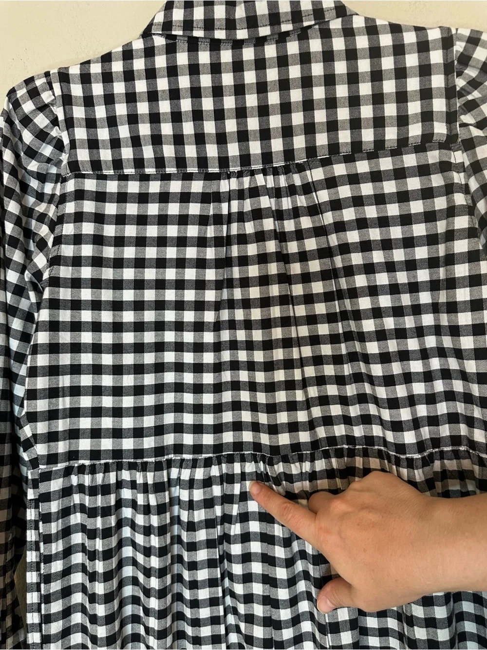 Crown and Ivy Black and White Gingham Shirt Dress with Pockets- size XS - Picture 10 of 12